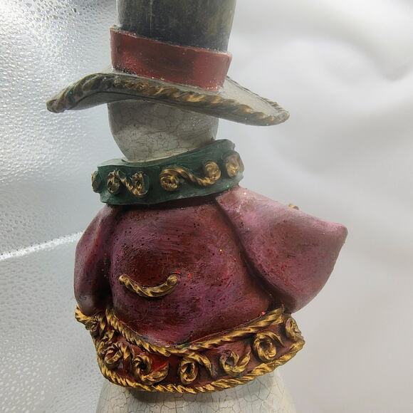 Large Victorian Rustic Snowman Figurine Resin Winter Holiday Home Décor - Picture 11 of 16